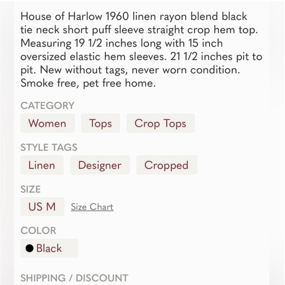 House of Harlow 1960 Linen Top - Picture 11 of 11